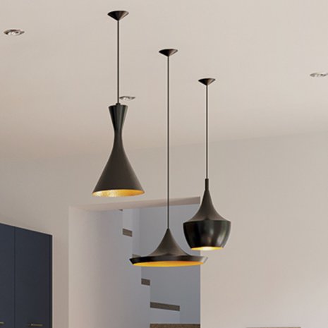 Cuisine Fenix suspensions luminaire bleu minuit