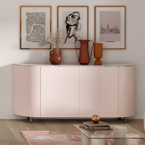 Cuisine Siena Curve extension meuble rose